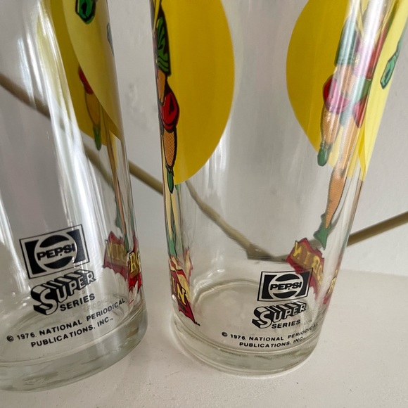 Vintage 1970s Pepsi Robin Superhero Glass Set Retro Kitchen Dining Ware - Picture 4 of 10
